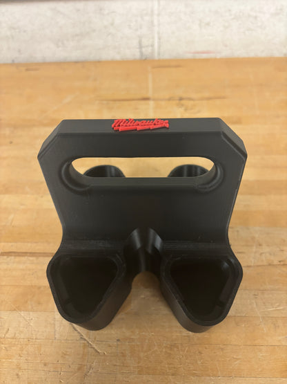 Battery Caddy for Milwaukee M12 Batteries  – holds 4 Batteries, Optional Milwaukee Packout Mounting