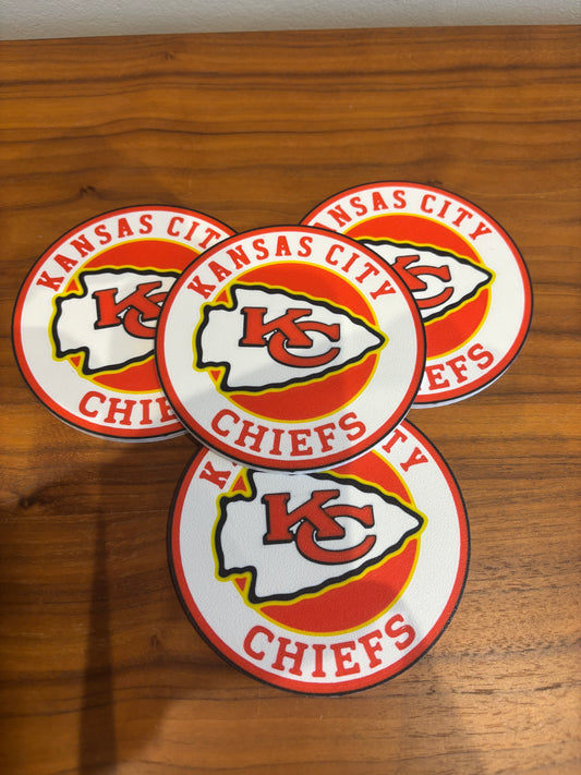 NFL Kansas City Chiefs Drink Coasters (pack of 4 or 8)
