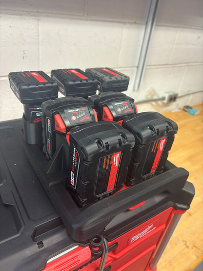 Milwaukee Packout Holder Carrier for Milwaukee M12 and M18 Batteries - holds 3xM12 and 4xM18 Batteries
