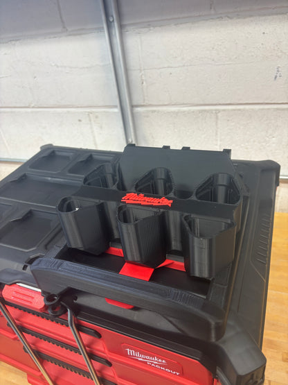 Milwaukee Packout Holder Carrier for Milwaukee M12 and M18 Batteries - holds 6xM12 and 2xM18 Batteries