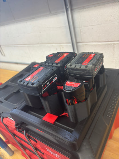 Milwaukee Packout Holder Carrier for Milwaukee M12 Batteries - holds 9 Batteries