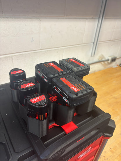 Milwaukee Packout Holder Carrier for Milwaukee M12 Batteries - holds 9 Batteries