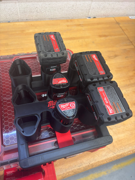 Milwaukee Packout Holder Carrier for Milwaukee M12 Batteries - holds 9 Batteries