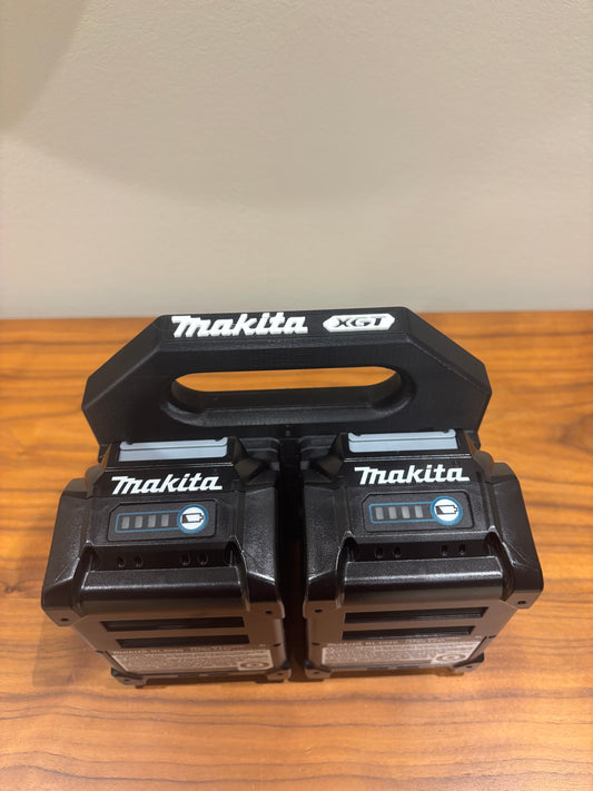 Battery Caddy for Makita XGT 40V Batteries  – holds 4 Batteries, Optional Milwaukee Packout Mounting