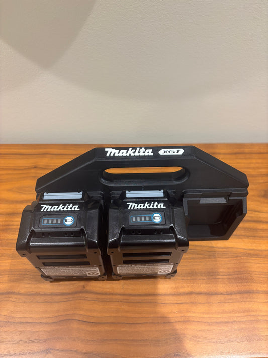Battery Caddy for Makita XGT 40V Batteries  – holds 6 Batteries, Optional Milwaukee Packout Mounting