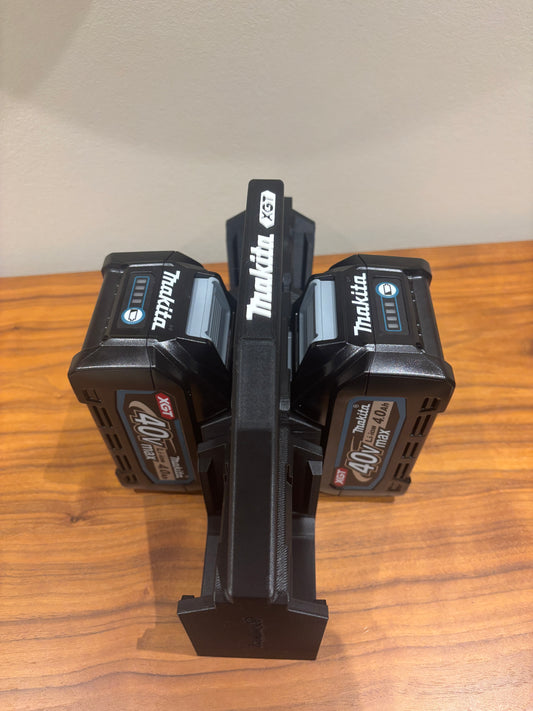 Battery Caddy for Makita XGT 40V Batteries  – holds 6 Batteries, Optional Milwaukee Packout Mounting