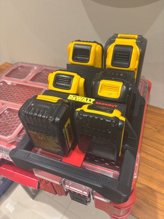 Milwaukee Packout Holder Carrier for DeWalt 20V and 60V Batteries - holds 6 Batteries
