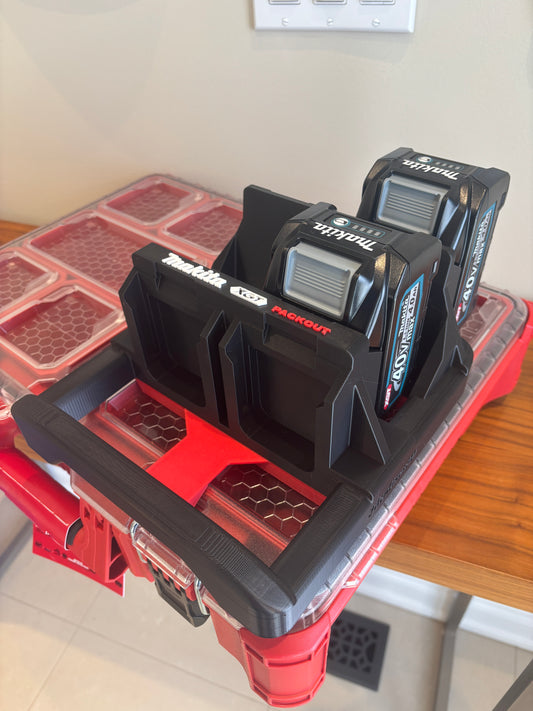 Milwaukee Packout Holder Carrier for Makita XGT 40V Batteries - holds 6 Batteries