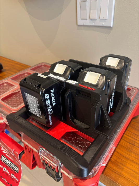Milwaukee Packout Holder Carrier for Makita LXT 18V Batteries - holds 6 Batteries