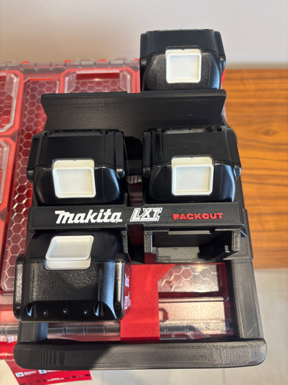 Milwaukee Packout Holder Carrier for Makita LXT 18V Batteries - holds 6 Batteries