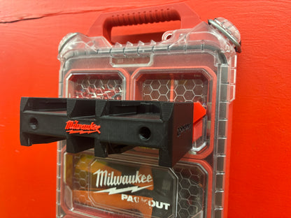 Wall Mount Holder for Milwaukee M18 Batteries – holds 4 Batteries, Optional Packout Mounting