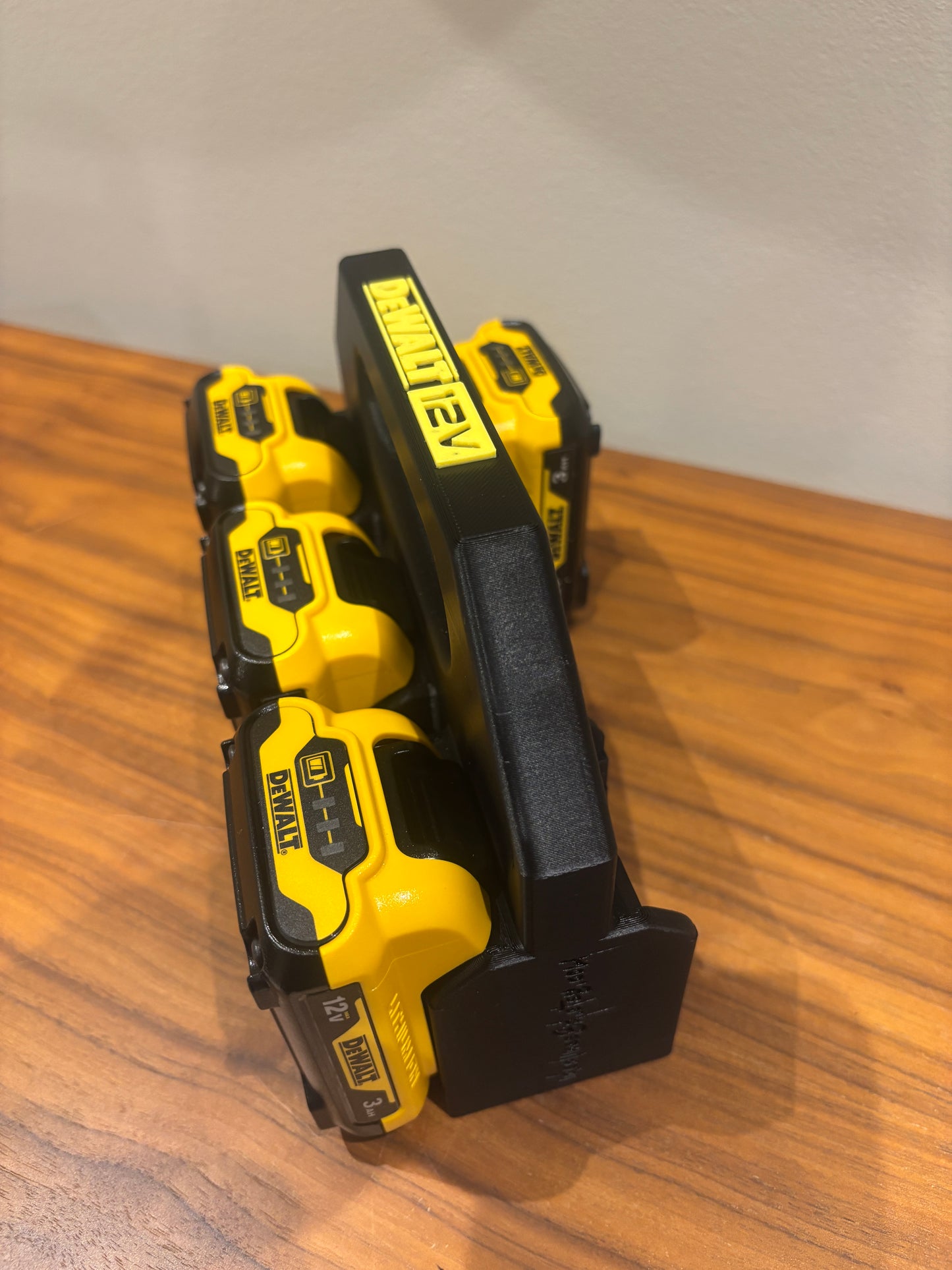 Battery Caddy for DeWalt 12V Batteries  – holds 6 Batteries, Optional Milwaukee Packout Mounting