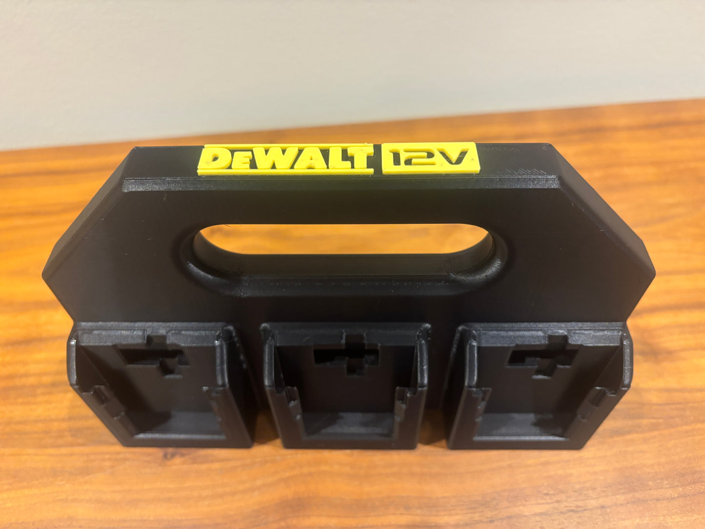 Battery Caddy for DeWalt 12V Batteries  – holds 6 Batteries, Optional Milwaukee Packout Mounting