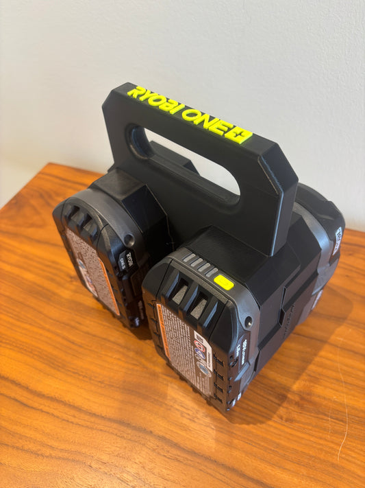 Battery Caddy for RYOBI 18V ONE+ Batteries  – holds 4 Batteries, Optional Milwaukee Packout Mounting