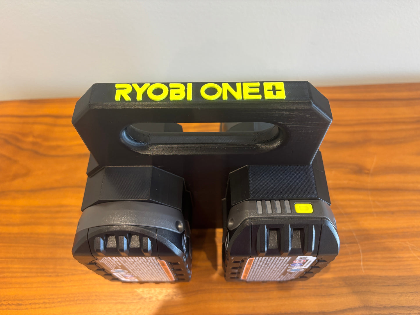 Battery Caddy for RYOBI 18V ONE+ Batteries  – holds 4 Batteries, Optional Milwaukee Packout Mounting