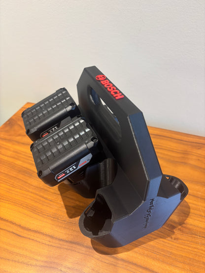 Battery Caddy for Bosch 12V Batteries  – holds 6 Batteries, Optional Milwaukee Packout Mounting