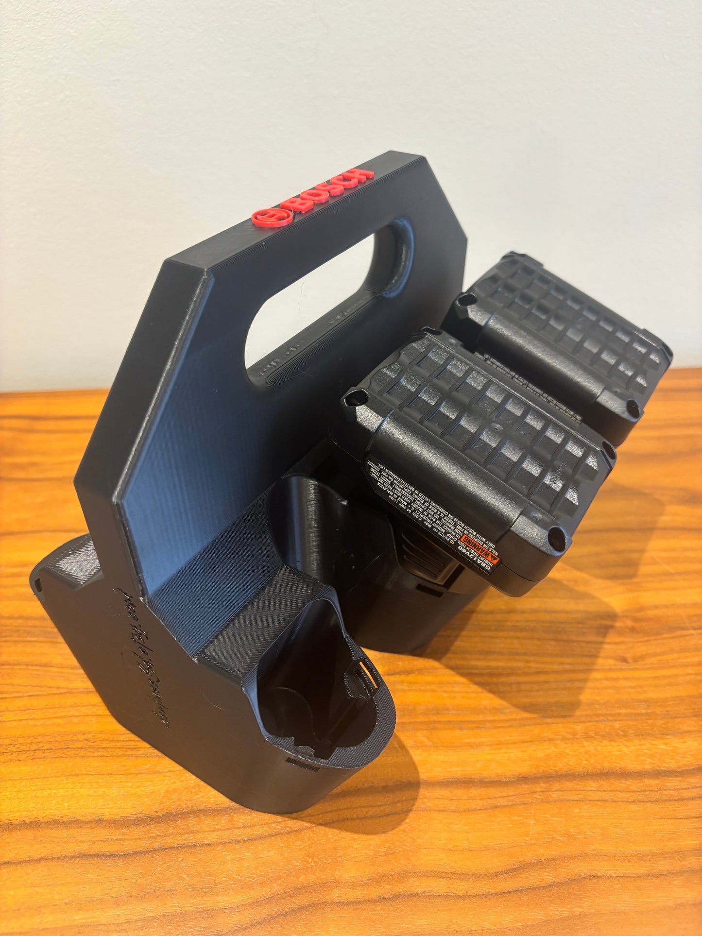 Battery Caddy for Bosch 12V Batteries  – holds 6 Batteries, Optional Milwaukee Packout Mounting