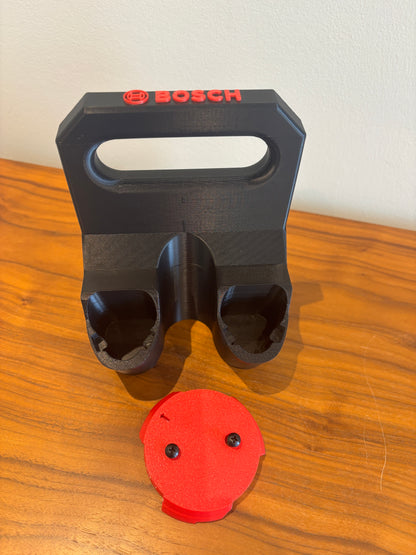 Battery Caddy for Bosch 12V Batteries  – holds 4 Batteries, Optional Milwaukee Packout Mounting