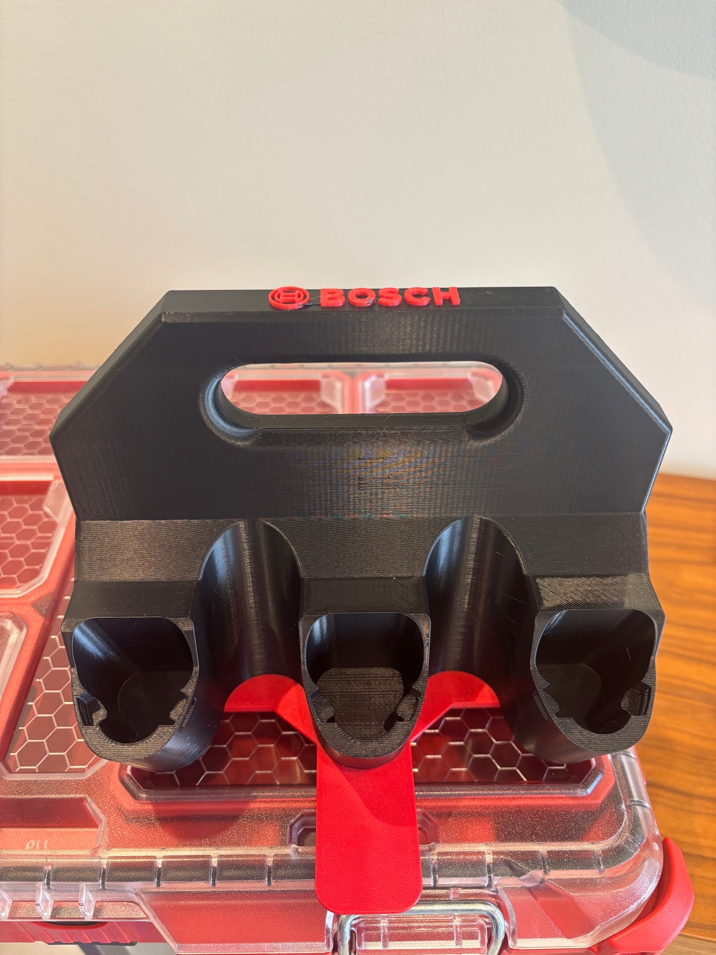 Battery Caddy for Bosch 12V Batteries  – holds 6 Batteries, Optional Milwaukee Packout Mounting