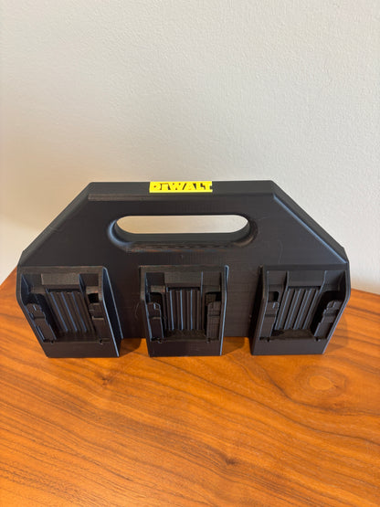 Battery Caddy for DeWalt 20V and 60V Battery  – holds 6 Batteries, Optional Milwaukee Packout Mounting