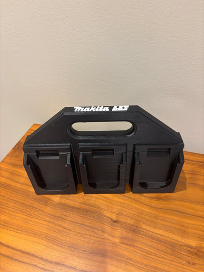 Battery Caddy for Makita LTX 18V Batteries  – holds 6 Batteries, Optional Milwaukee Packout Mounting