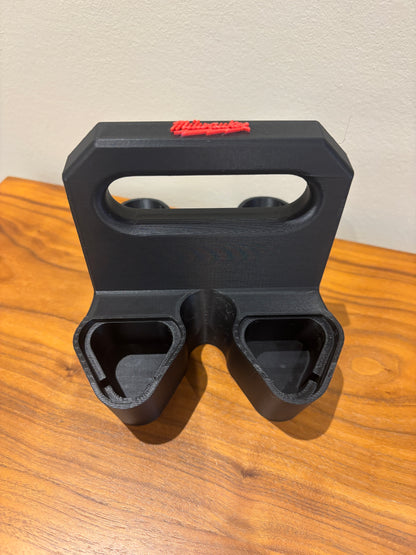 Battery Caddy for Milwaukee M12 Batteries  – holds 4 Batteries, Optional Milwaukee Packout Mounting