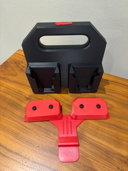 Battery Caddy for Milwaukee M18 Batteries  – holds 4 Batteries, Optional Milwaukee Packout Mounting