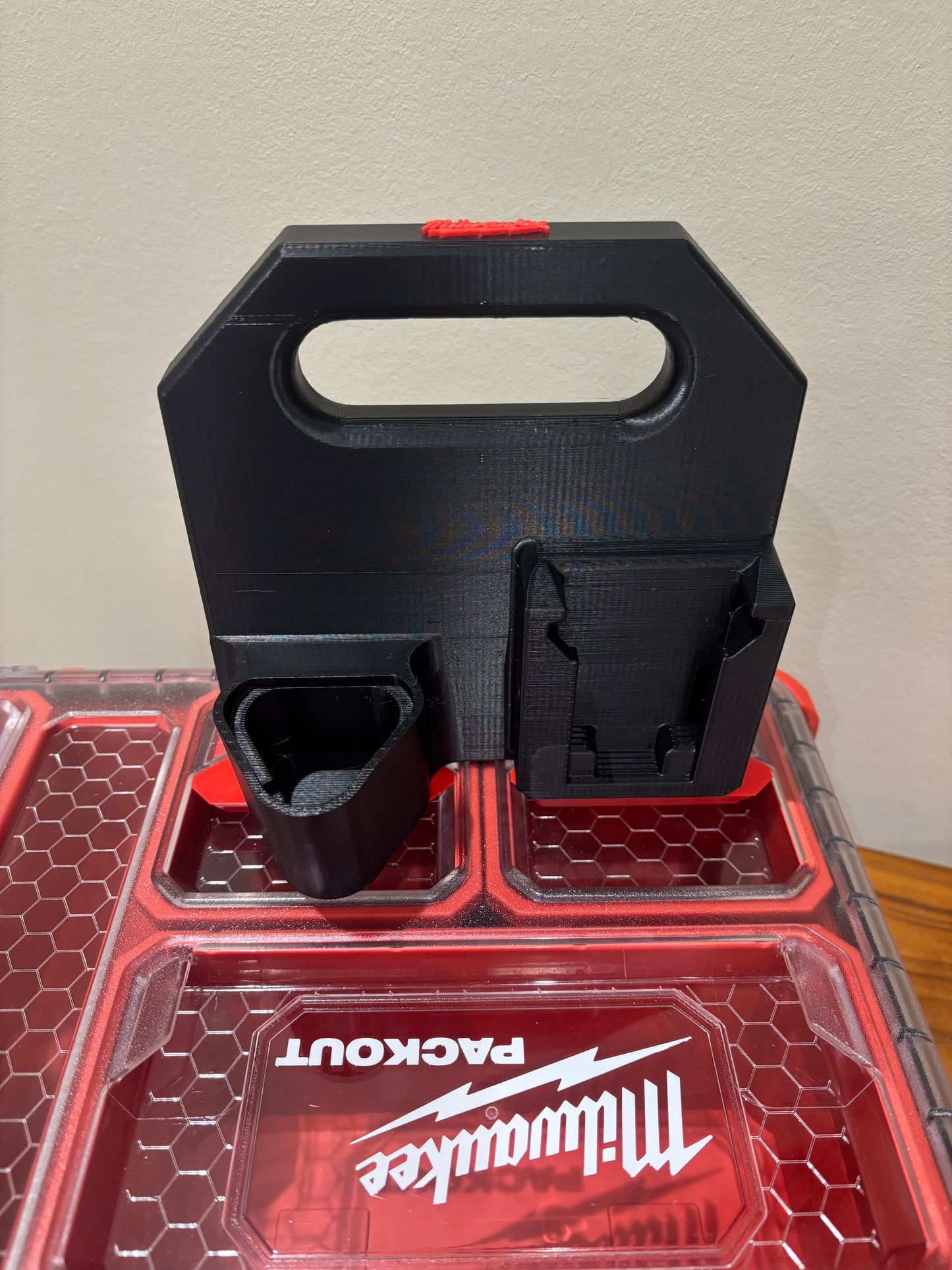 Battery Caddy for Milwaukee Combo M12 and M18 Batteries  – holds 4 Batteries, Optional Milwaukee Packout Mounting