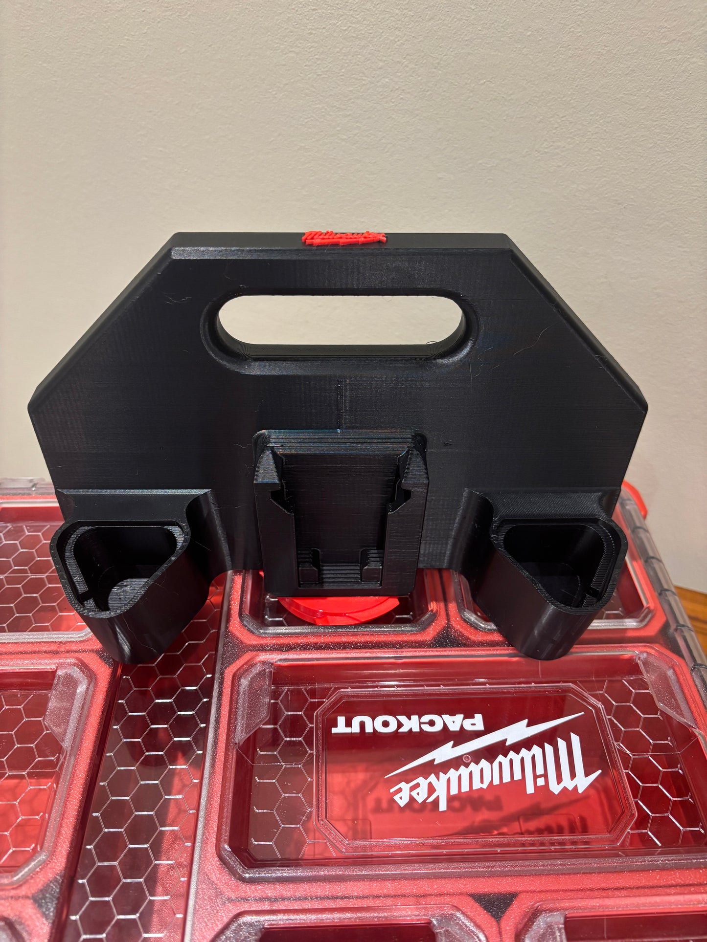 Battery Caddy for Milwaukee Combo M12 and M18 Batteries  – holds 6 Batteries, Optional Milwaukee Packout Mounting
