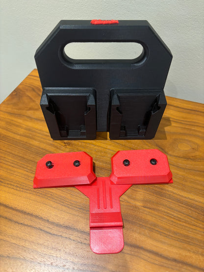 Battery Caddy for Milwaukee Combo M12 and M18 Batteries  – holds 4 Batteries, Optional Milwaukee Packout Mounting
