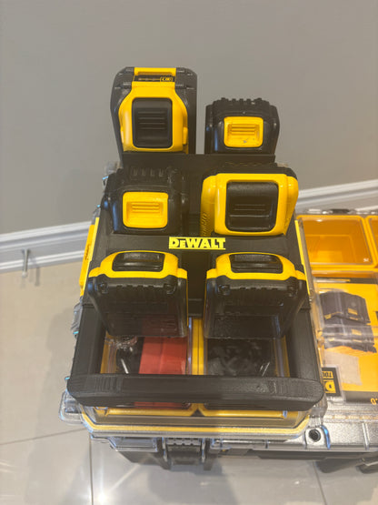 Support Milwaukee Packout pour batteries DeWalt 20 V et 60 V - peut contenir 6 batteries