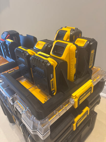 Support Milwaukee Packout pour batteries DeWalt 20 V et 60 V - peut contenir 6 batteries