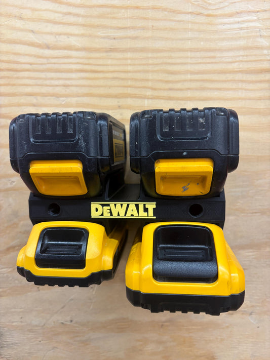 Wall Mount Holder for DeWalt 20V and 60V Batteries  – holds 4 Batteries, Optional Milwaukee Packout Mounting
