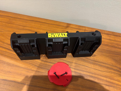 Wall Mount Holder for DeWalt 20V and 60V Batteries  – holds 6 Batteries, Optional Milwaukee Packout Mounting