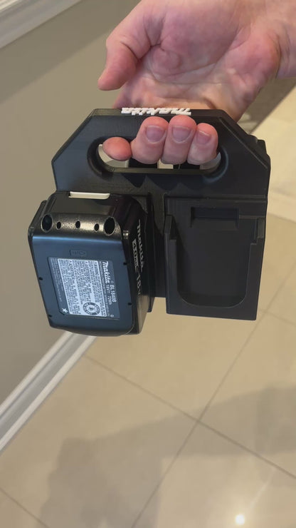 Battery Caddy for Makita LTX 18V Batteries  – holds 4 Batteries, Optional Milwaukee Packout Mounting