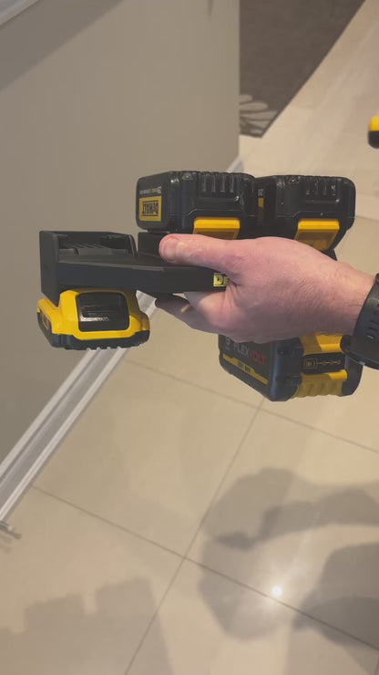 Battery Caddy for DeWalt 20V and 60V Battery  – holds 6 Batteries, Optional Milwaukee Packout Mounting