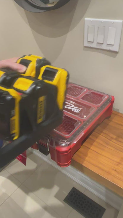 Milwaukee Packout Holder Carrier for DeWalt 20V and 60V Batteries - holds 6 Batteries